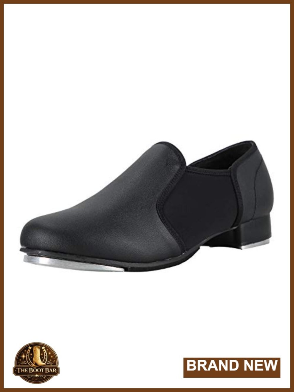 PU Leather Slip On Tap Dance Shoes with Sound Board Taps